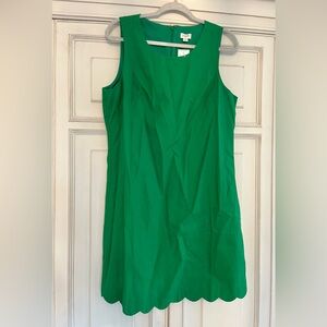 J. Crew Emerald Green Sleeveless Linen Dress